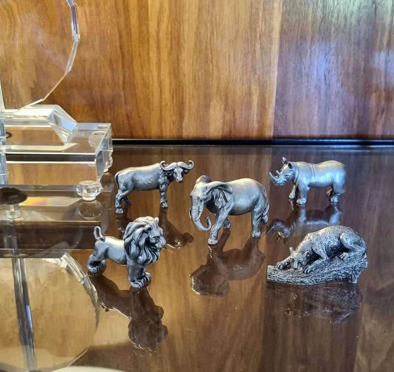 Big 5 African animals - Pewter Set