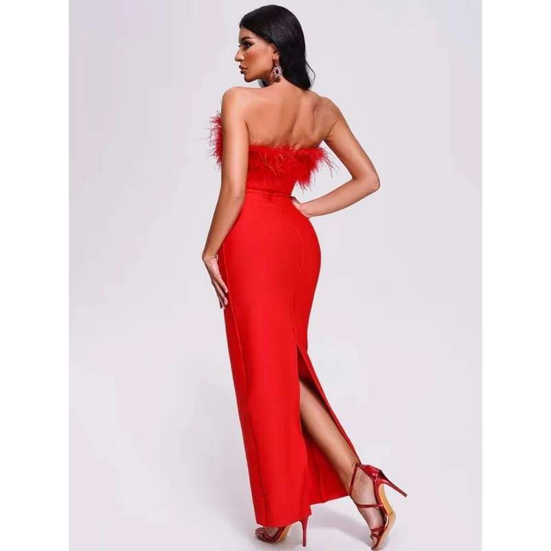 Bandage feather dress clearance