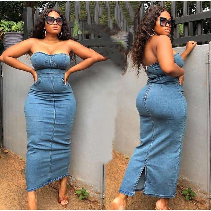 Denim boobtube dress 2025