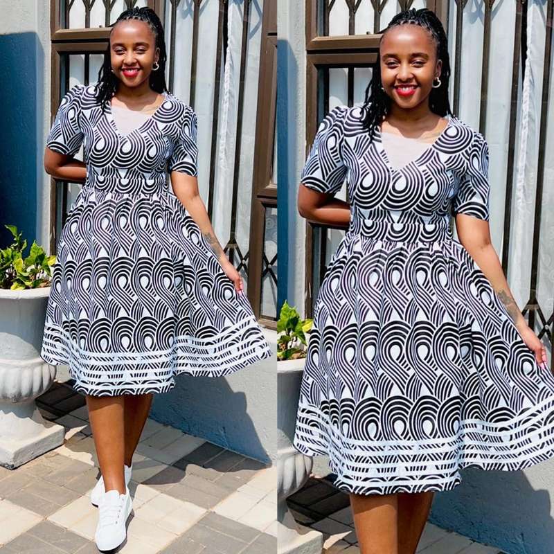 V neck ankara dresses on sale