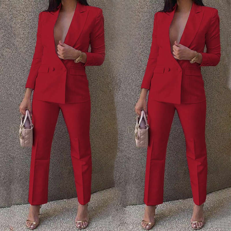 Red formal suit for ladies top