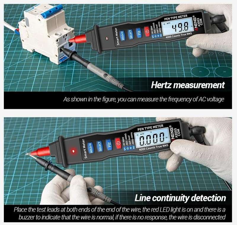 Multimeter - A3003 Dual Digital Multimeter / Non Contact Pen AC/DC ...