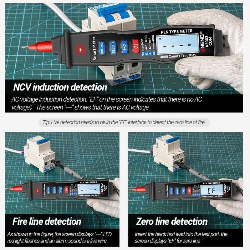 Multimeter - A3003 Dual Digital Multimeter / Non Contact Pen AC/DC ...