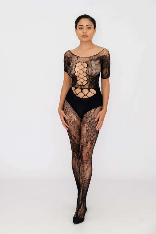 Fishnet body dress top