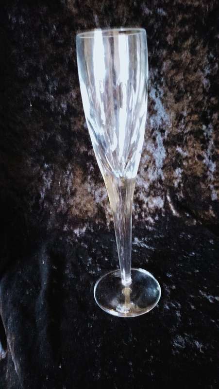 Pair of John Rocha Waterford Crystal ` Imprint Design` Champagne Flute Glass  Ireland Signed