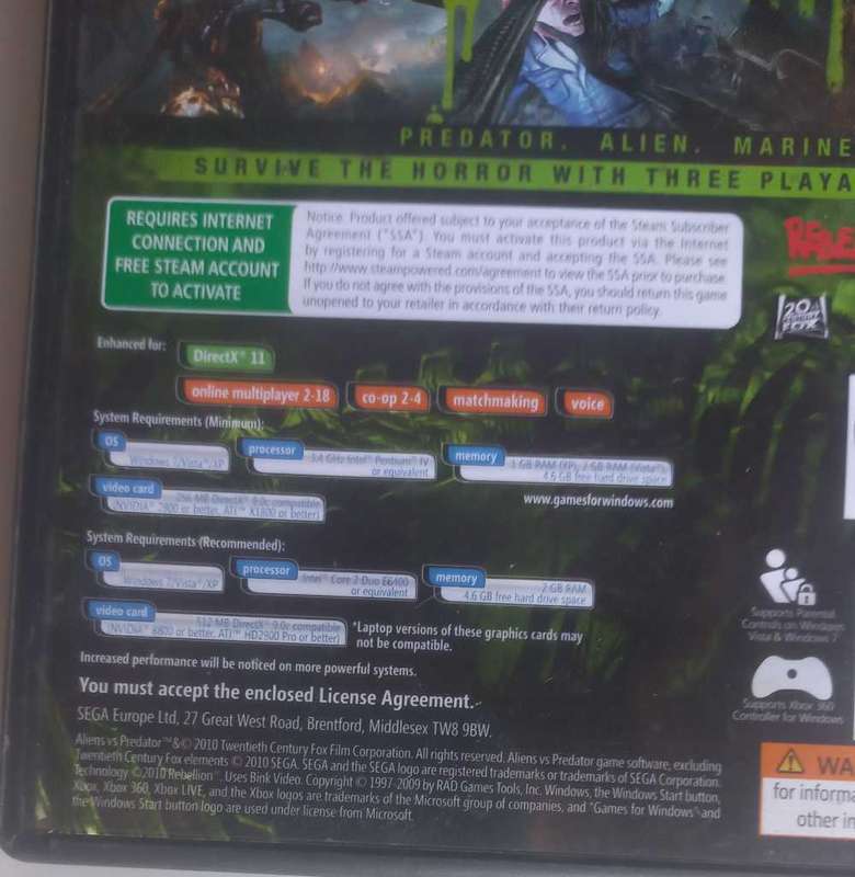 Aliens vs predator PC