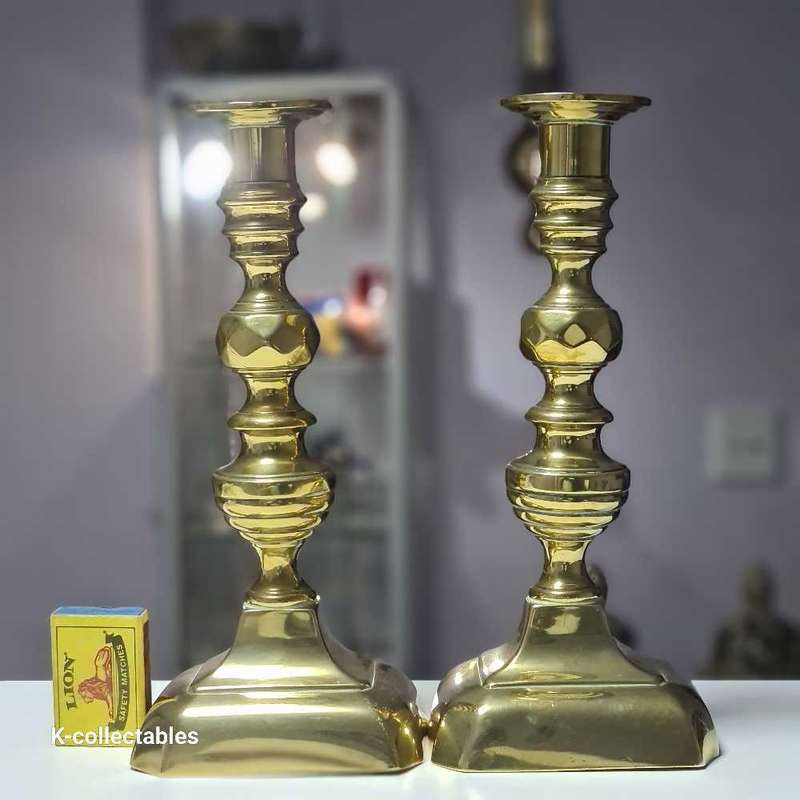 2 x beautiful brass candle stands