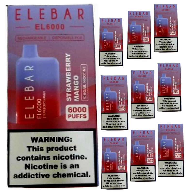 Strawberry mango ELEBAR 6000PUFFS EL6000 disposable vape |nasty|vapengin|hookah accessories