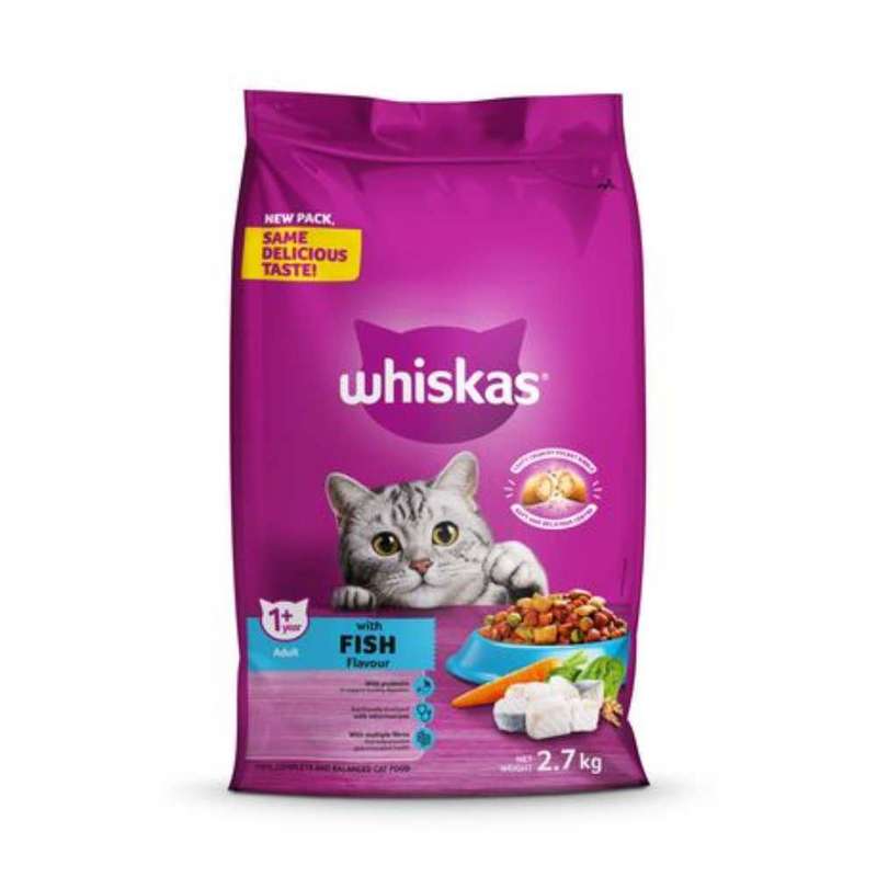 Whiskas cat food fish flavour dry pellets