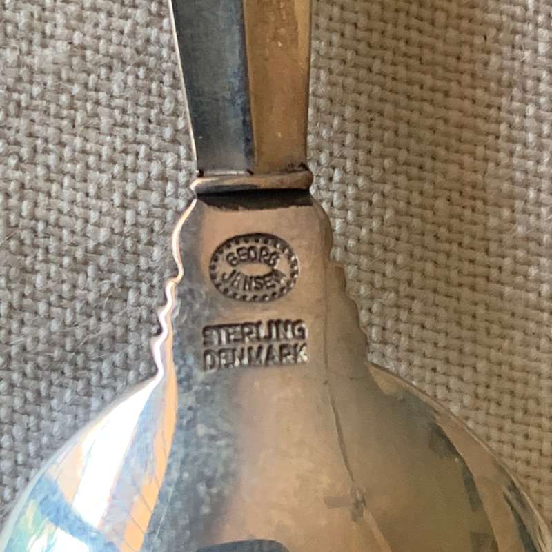 6 Georg Jensen Acanthus sterling silver coffee spoons 1945, 11,5cm, 90,48g