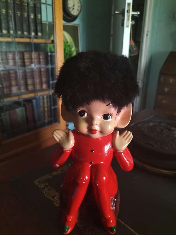 Vintage Pixie Elf Figurine made in Japan with Furry Hair