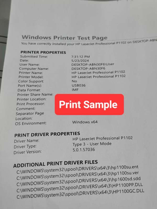 HP Laser Jet P1102 Monochrome printer