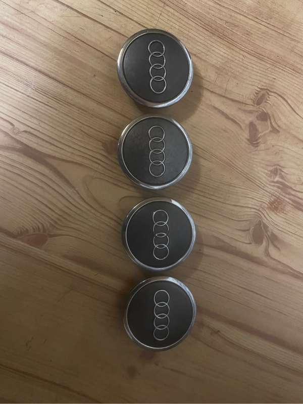 Audi 63mm Grey Mag Center Caps set of 4** Good Condition**