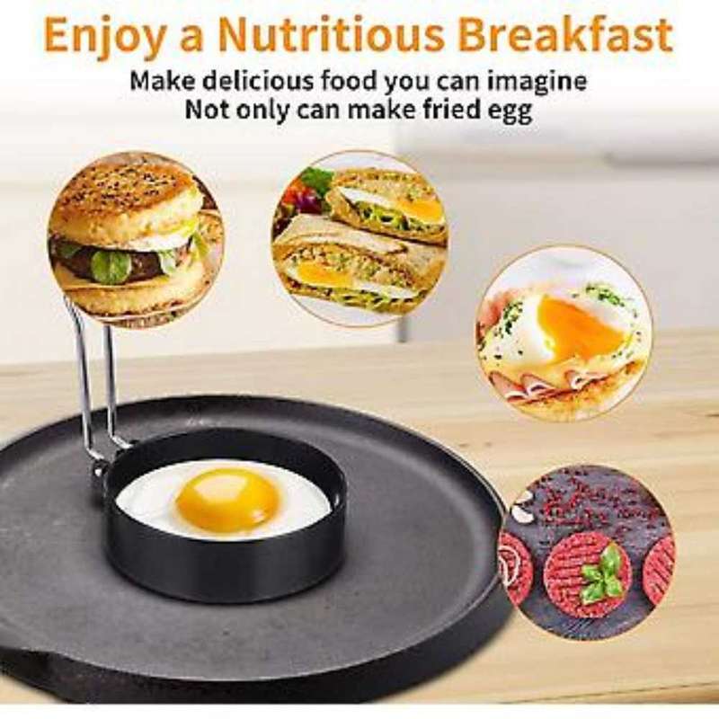2 Pack Egg Ring, Non Stick Egg Rings,Poached Egg Rings,Egg Frying Rings (10.2cm2.1cm