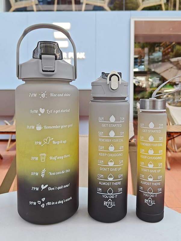 3 Piece Water Bottle Motivational bottle set