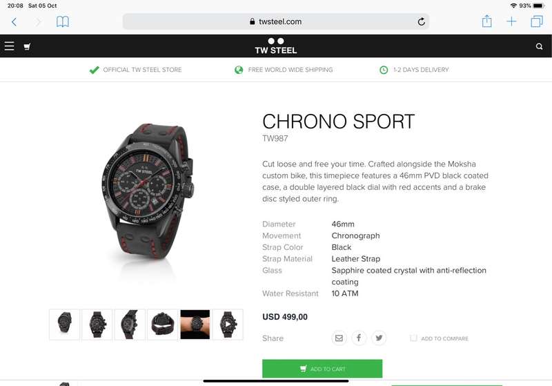 Original TW Steel Chrono Sport - Son of Time, Moksha Special Edition (TW987) - 46mm