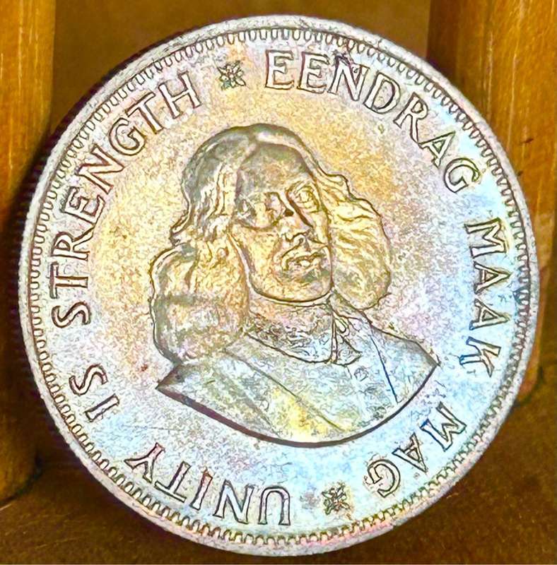 1964 Twenty cent GOLD and RAINBOW TONING SILVER coin SOMETHING SPECIAL