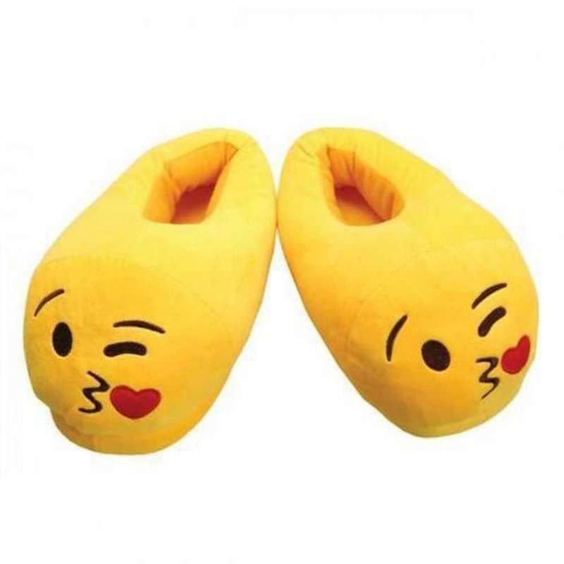 Soft Plush Emoji Slippers