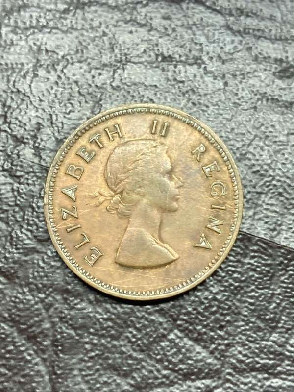1955 1/2D South African coin