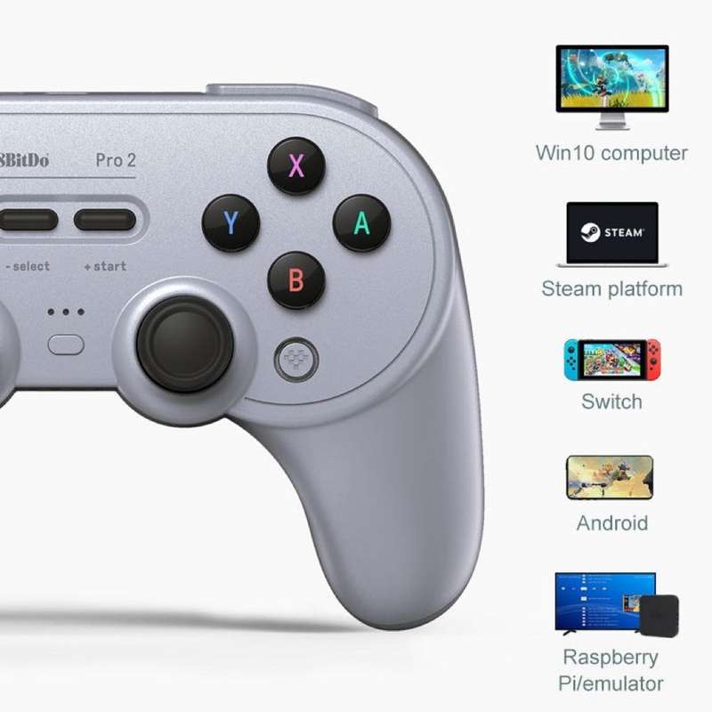 8Bitdo SN30 PRO 2 Wireless Bluetooth Gamepad Joystick for Switch / Android / PC (Grey)
