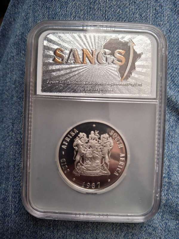 1987 S. Africa R1 Silver PF 64