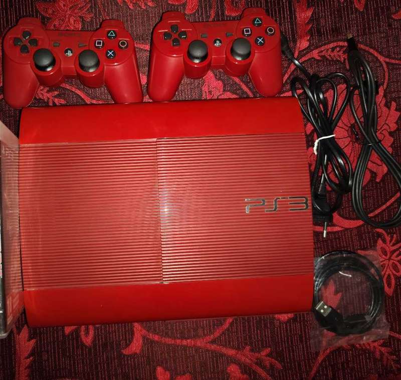 Ps3 console bundle  garnet red Playstation3  500gb