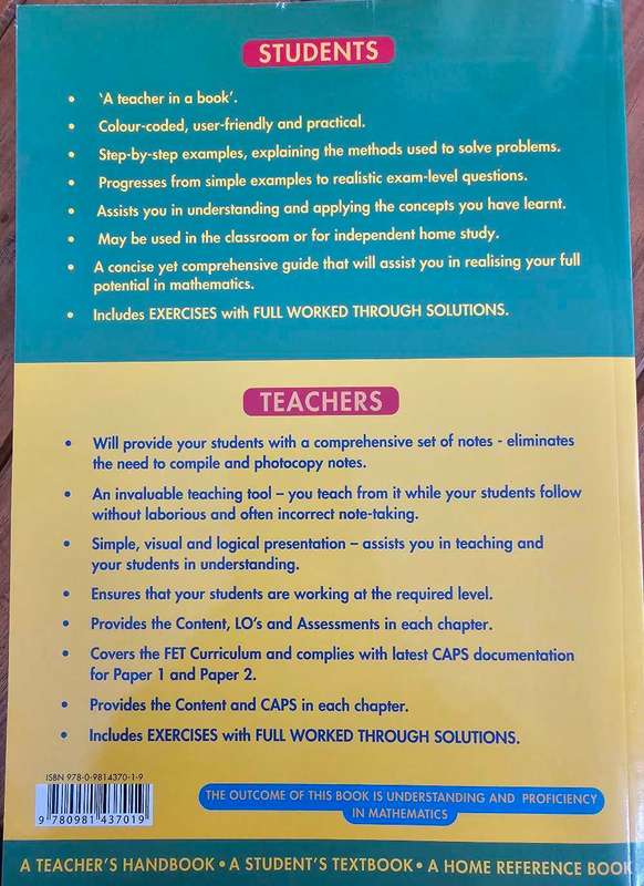 MATHS HANDBOOK and STUDY GUIDE Grade 11 Kevin Smith. Maths made easy