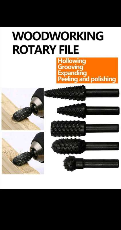 5 pc Rotary Rasp wood carving bits
