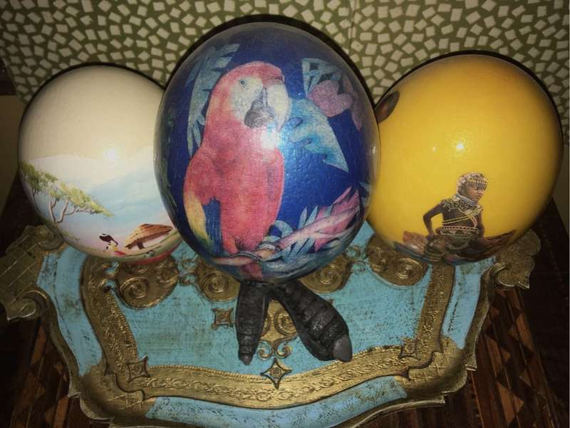 Painted ostrich eggs