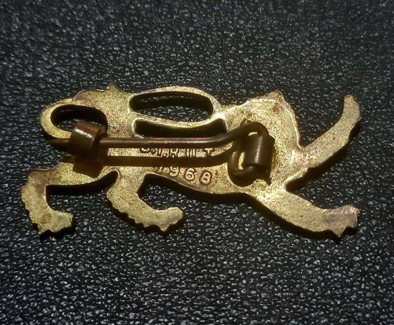 Vintage 1968 British Lions Rugby Tour Brass Pin