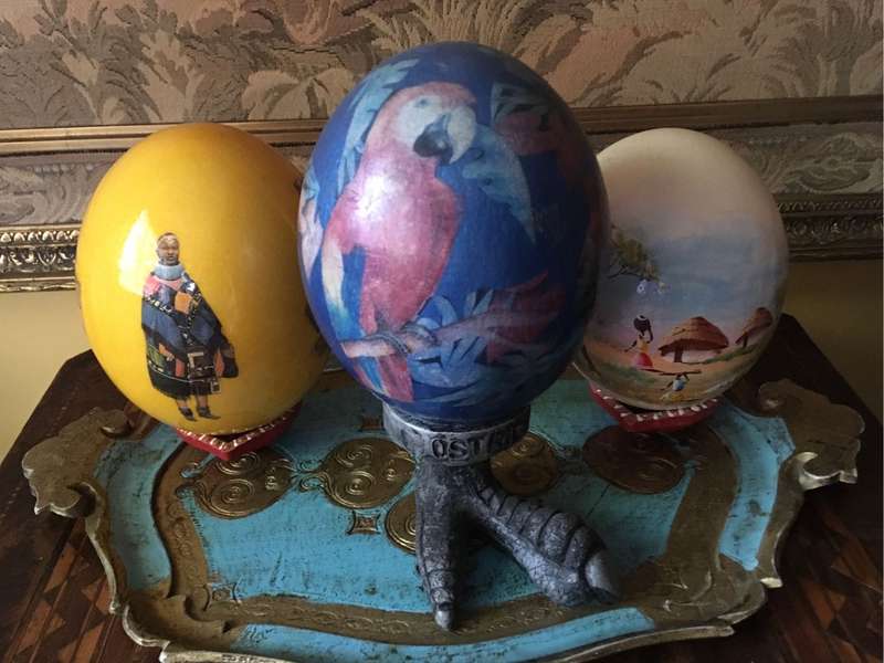 Painted ostrich eggs