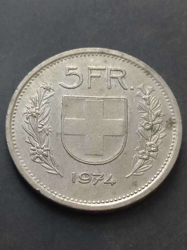 1974 Switzerland 5 Franc