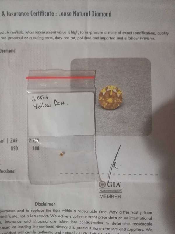 0.08 ct yellow diamond ×2