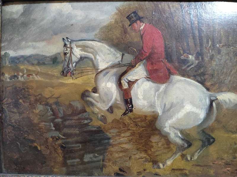 Antique Fox hunting Painting