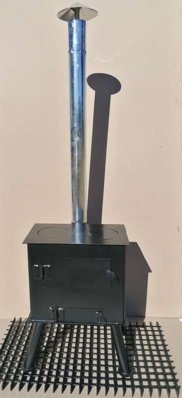 2 plate coal stove fire place