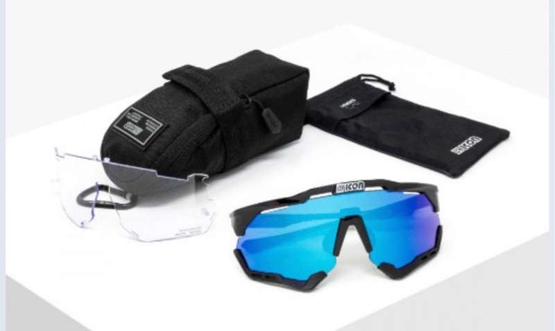 Scicon Aeroshade XL Cycling Glasses - blue and black