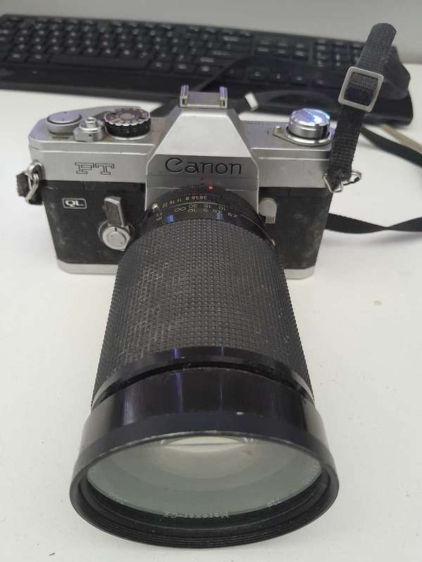 Vintage Canon FT camera + lots of accessories