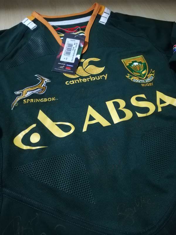 Springbok Players Issue Match Jersey SA vs England 09.06.2012 Size M Signed with golden pen by team