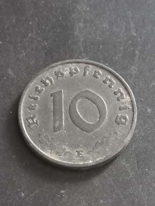 1942 WW2 German 10 Pfennig