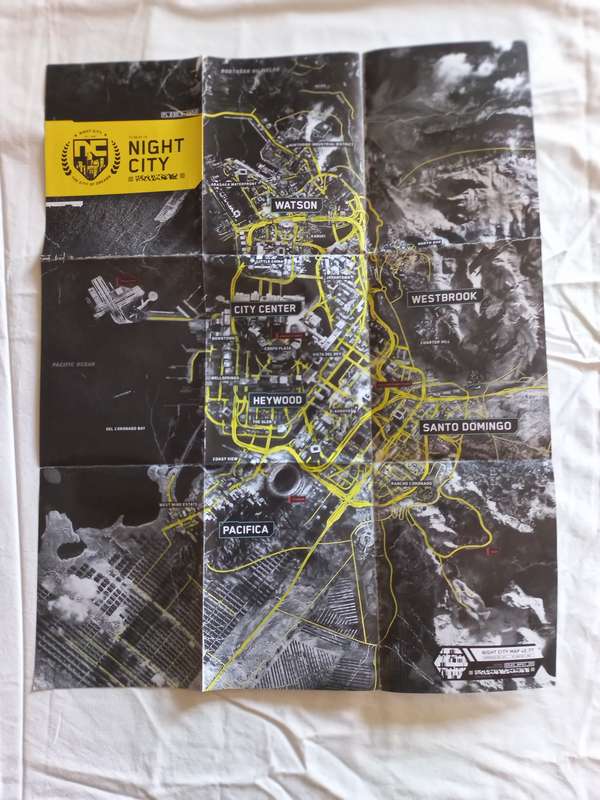 Cyberpunk 2077 + world map + postcards