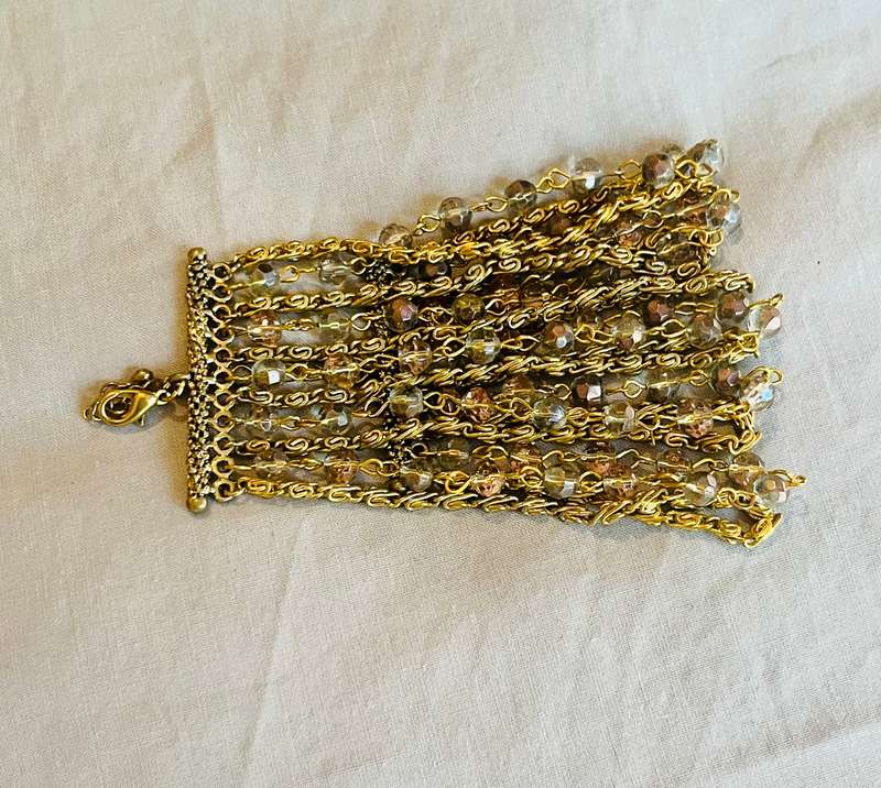 Bracelet , Gold / silver / crystals