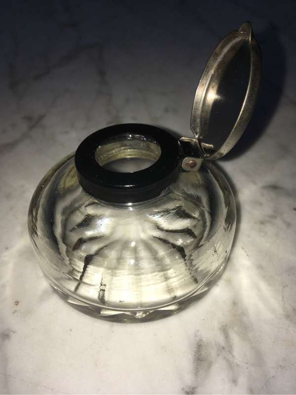 Antique glass inkwell