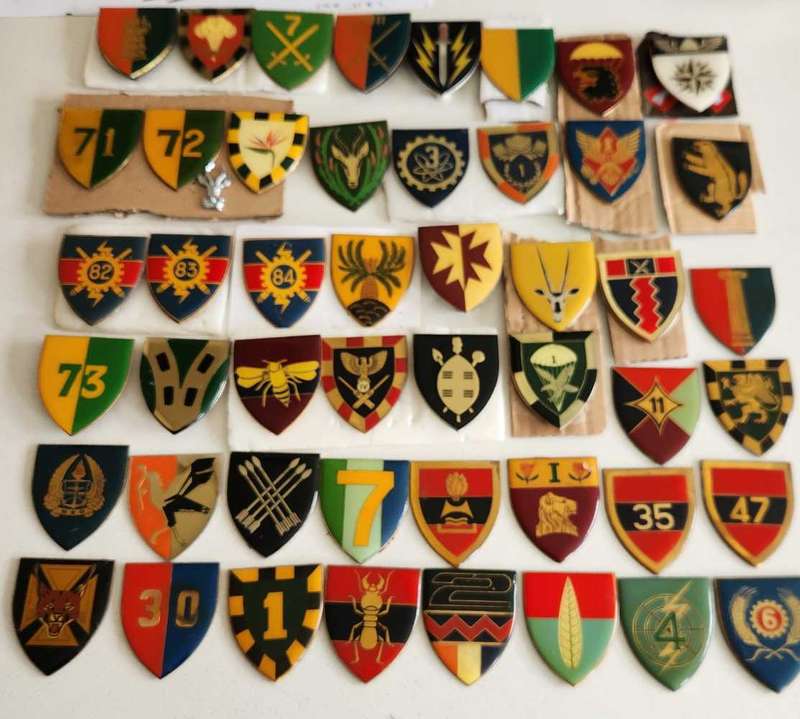 SADF Shoulder flash collection - 48 units (20 without pins) - Rarely Offered (a piece of history)