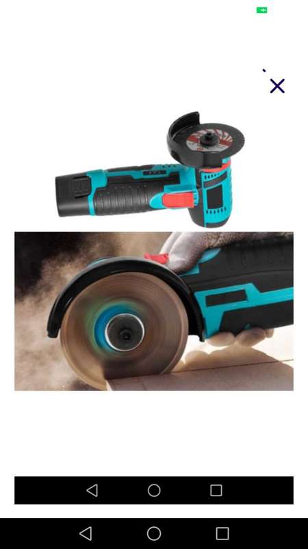 Cordless angle grinder with 2 batteries