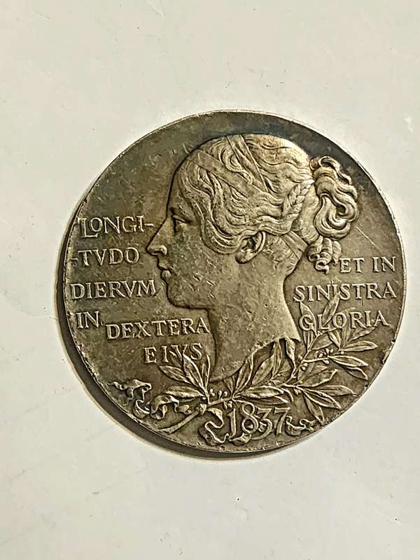 1897 Queen Victoria Diamond Jubilee big Silver medallion