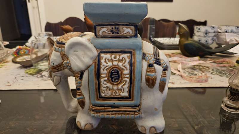 Vintage Chinese Ceramic Elephant Plant or Display Stand