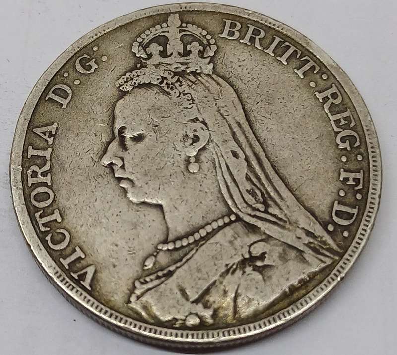 1891 UK 1Crown Sterling Silver .925 coin