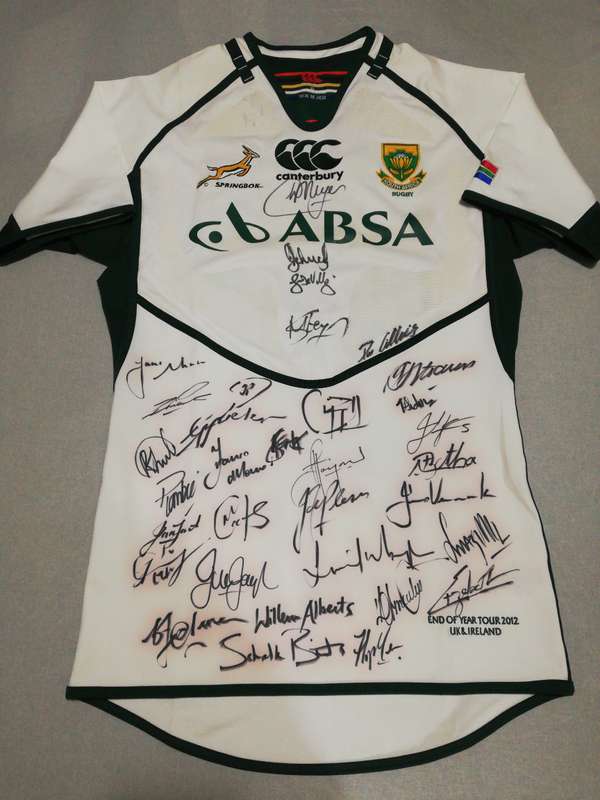 Springbok Players Issue Jersey signed by Team 2012 Size XL