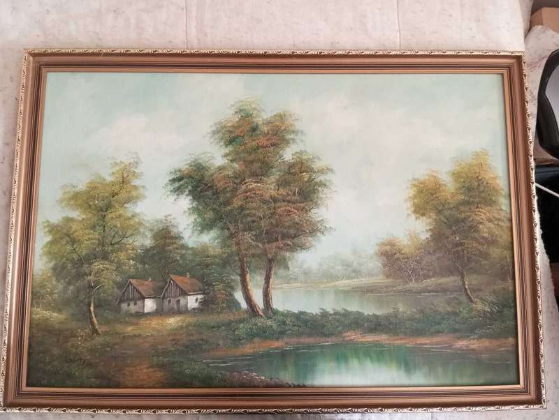 South African old oil painting by artist  Enderby In smart frame,Frame size 98cm x 67cm