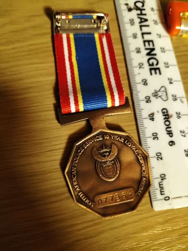 SAPS 10 Year Loyal Service Medal (Numbered 077364)